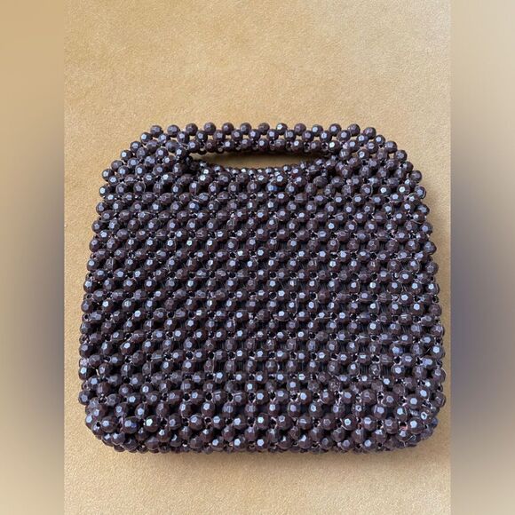 Vintage Beaded Purse Made in Italy Brown - Picture 3 of 10